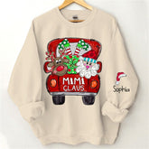 Aperturee - Santa Elk Truck Mom Kids Custom Christmas Sweatshirt